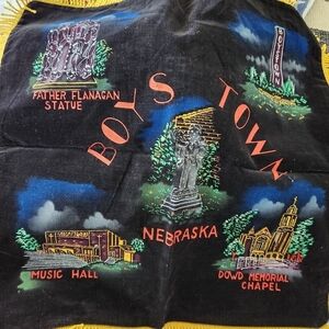 Vintage Boys Town Velvet Souvenir Pillow Case